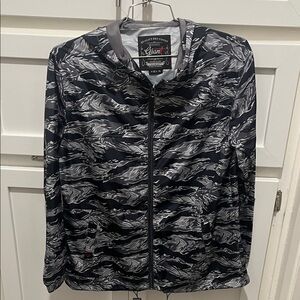 Gray and Black Camouflage Jacket